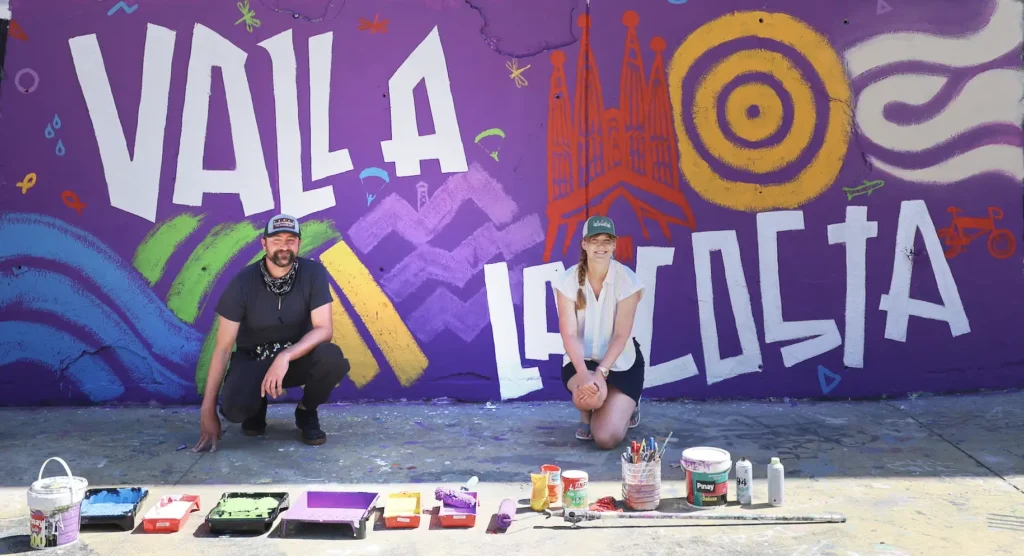 Dan & Terry with their completed mural in Barcelona